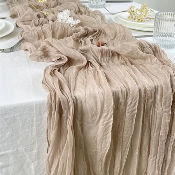 Semi-Sheer Gauze Table Runner Sage Cheesecloth Table Setting Dining  Vintage Wedding Decoration Banquets Arche
