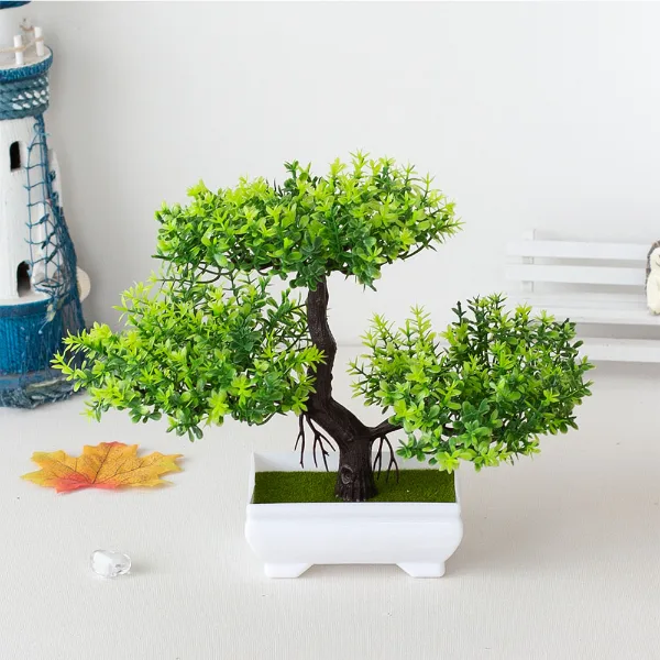 Artificial Plants Decoration Potted Bonsai Small Tree Pot Fake Plant Potted Zen Garden Ornaments Table Home Ro