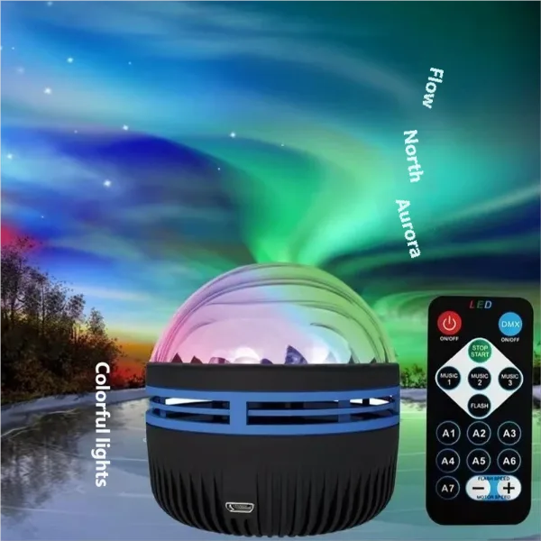 1pc Ocean Wave Projector, 7-Color Light Patterns with Remote Control, USB Powered for Bedroom, Home Theater & 