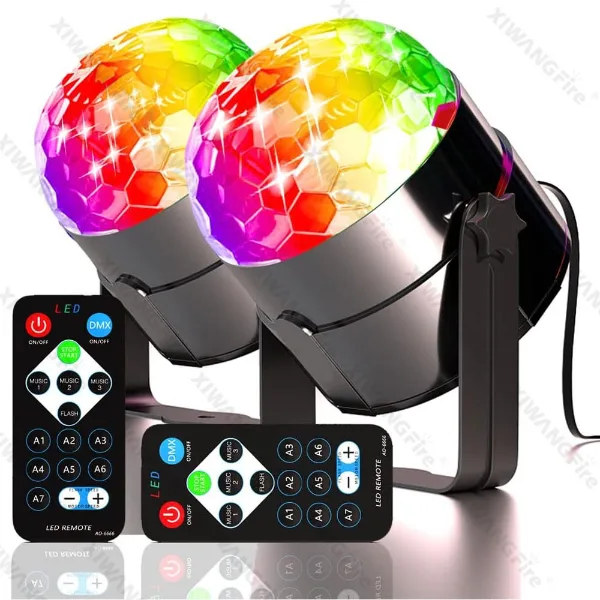 RGB LED Stage Disco Light Rotating DJ Ball Strobe Sound Control Magic Dance Car Christmas Gift Party Club Lase