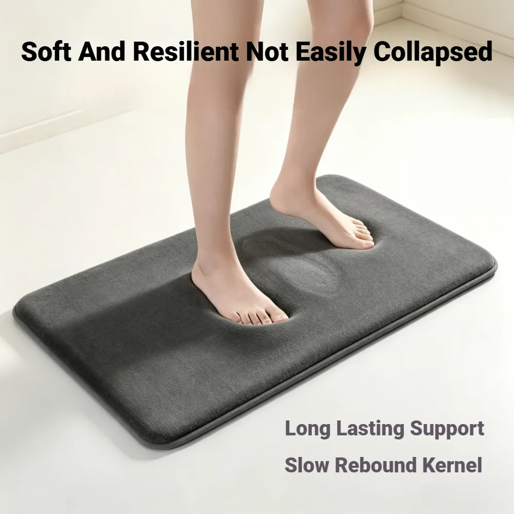 Super Absorbent Coral Velvet Non Slip Bath Floor Door Mat For Bathroom Household Home Decoration