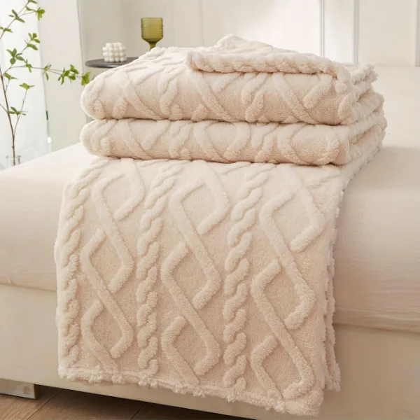 1pc Single-Layer Coral Fleece Blanket, Lightweight & Multi-Purpose Blanket Bed Cover,For Living Room Sofa Cove