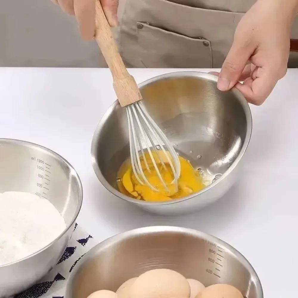 2026 Stainless Steel Bowl Set with Scale for Cooking Baking Food Storage Large Capacity Mixing Bowls for Home