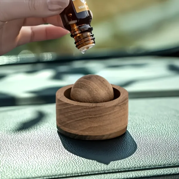 Car & Home Essential Oil Diffuser - Made of Wood Mini Cute Natural Fragrance Diffuser Suitable for Bedroom Liv