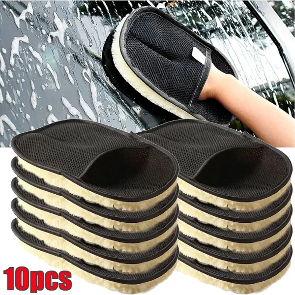1/10Pcs Car Cleaning Sponge Glove Car Polishing Washing Mitt Gloves Microfibre Wash For Automotive Kitchen Hom
