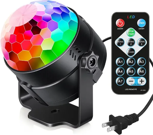 Luditek Sound Activated Party Lights with Remote DJ Lighting, Disco Ball Strobe Stage Light for Home Room Danc