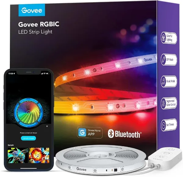 Govee 16.4ft RGBIC LED Strip Lights, LED Lights for Bedroom, APP Control | DIY Multiple Colors on One Line, Co