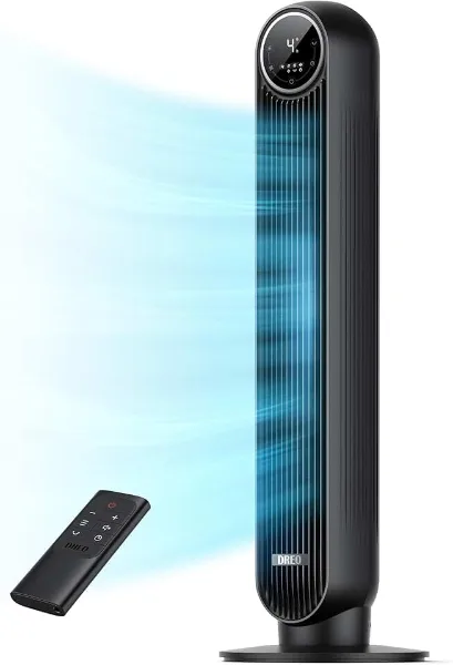 DREO Tower Fan for Bedroom, 28ft/s Velocity, 20dB Ultra Quiet, 8 Speeds | 2026 Upgraded DC Motor, 90° Oscillat