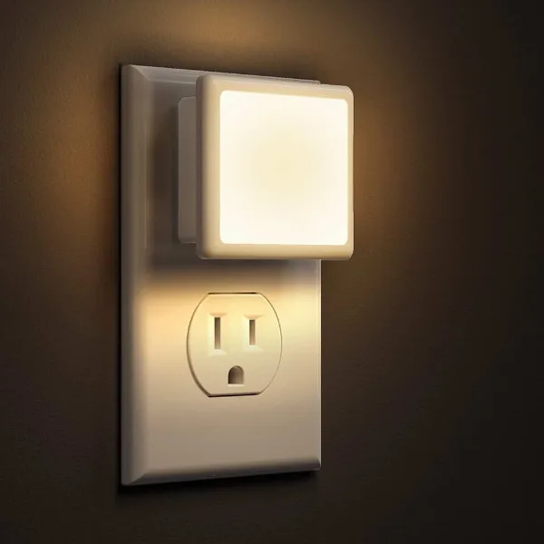 L LOHAS LED Night Lights Plug into Wall 2-Pack, 0.3W Plug in Night Light | Dusk to Dawn, 3000K Soft White, Bri