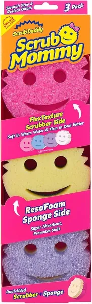 Scrub Mommy Kitchen Sponges - Dual-Sided Dish Sponges for Scrubbing - Non-Scratch Cleaning Sponges for Washing